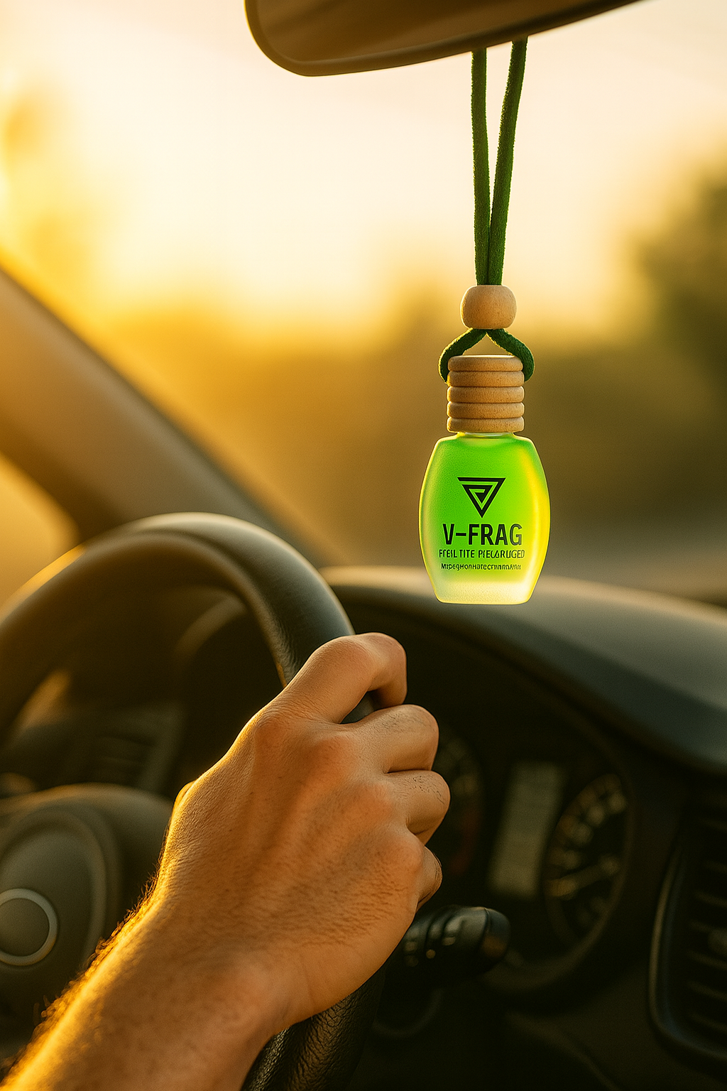 V-FRAG® Premium Car Air Freshener – Long-Lasting BLACK CRYSTAL, Luxury Hanging Diffuser for Car & Home