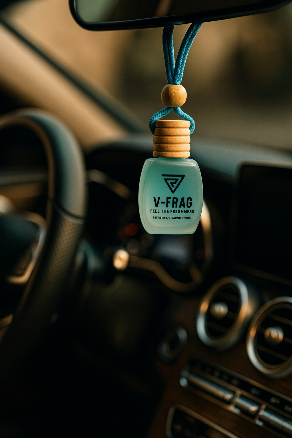 V-FRAG® Premium Car Air Freshener – Long-Lasting "BLUE WATER"  Scent, Luxury Hanging Diffuser for Car & Home