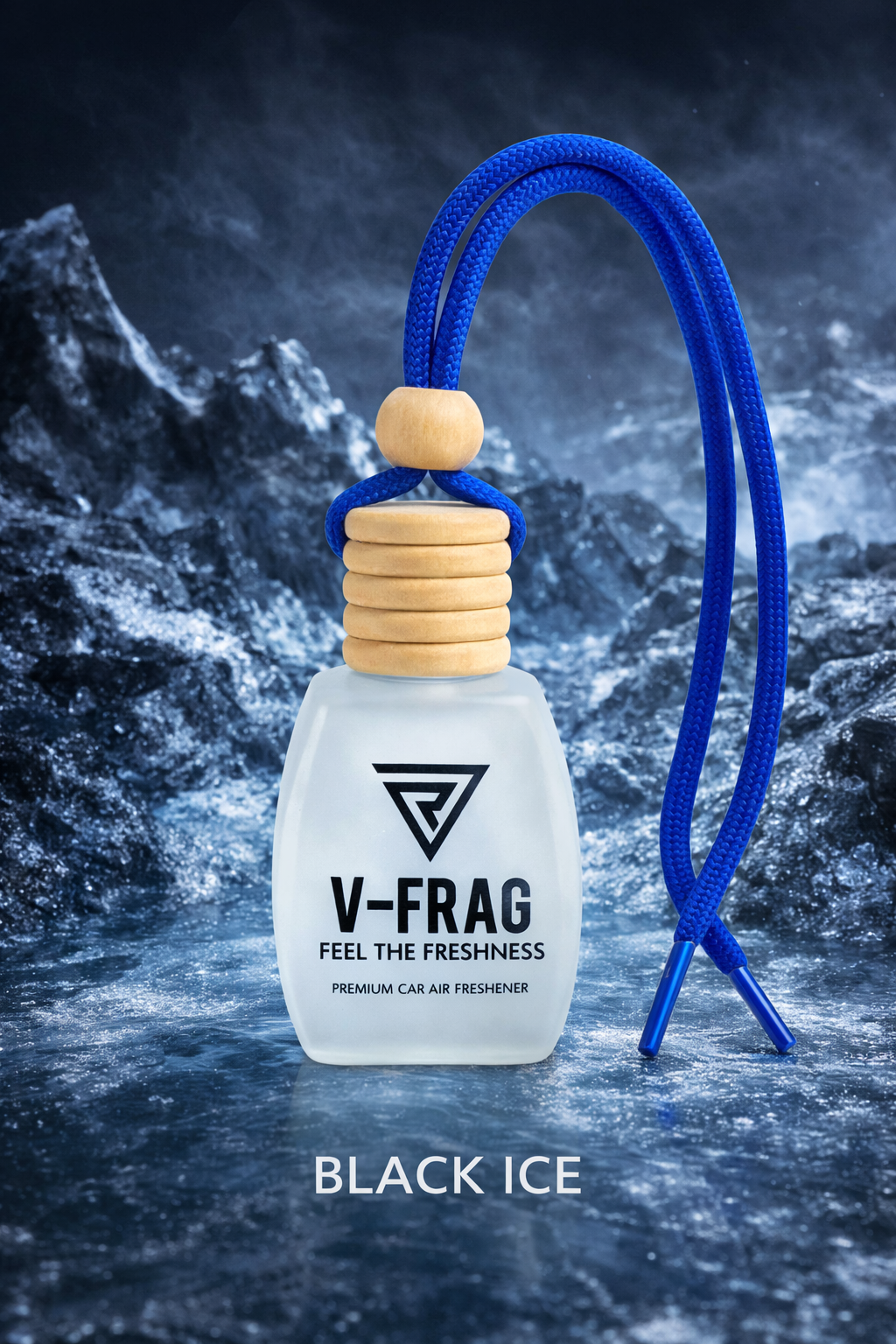 V-FRAG® Premium Car Air Freshener – Long-Lasting " BLACK ICE "  Scent, Luxury Hanging Diffuser for Car & Home
