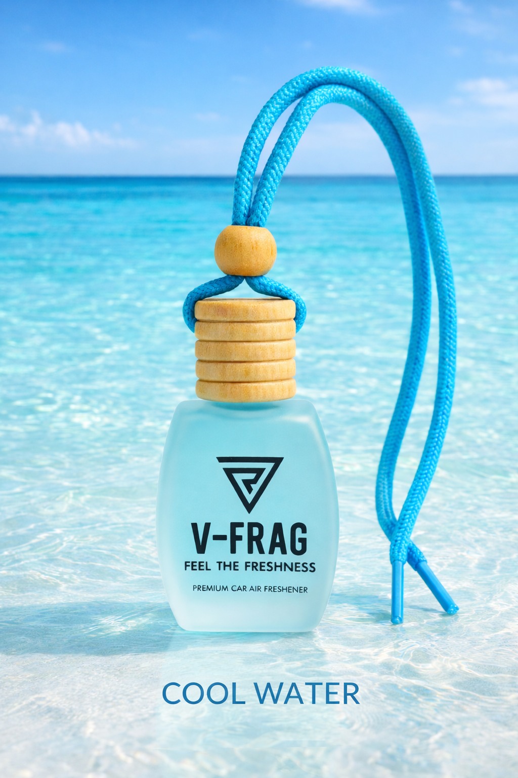 V-FRAG® Premium Car Air Freshener – Long-Lasting "COOL WATER"  Scent, Luxury Hanging Diffuser for Car & Home