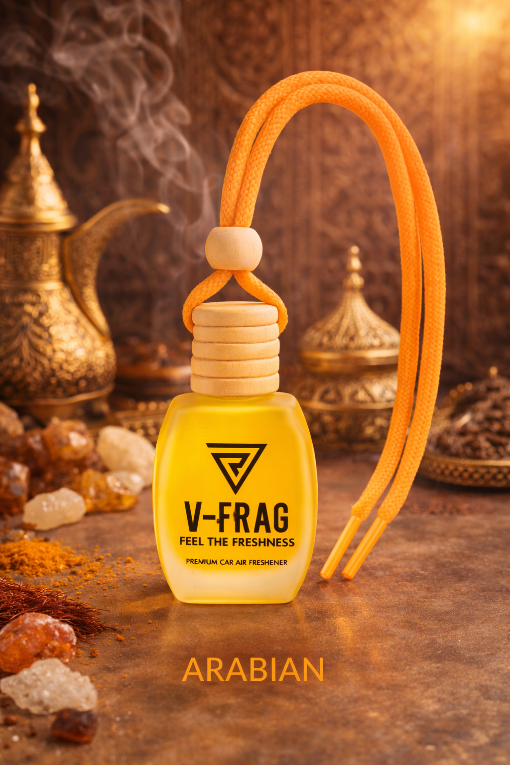 V-FRAG® Premium Car Air Freshener – Long-Lasting " ARABIAN " Scent, Luxury Hanging Diffuser for Car & Home