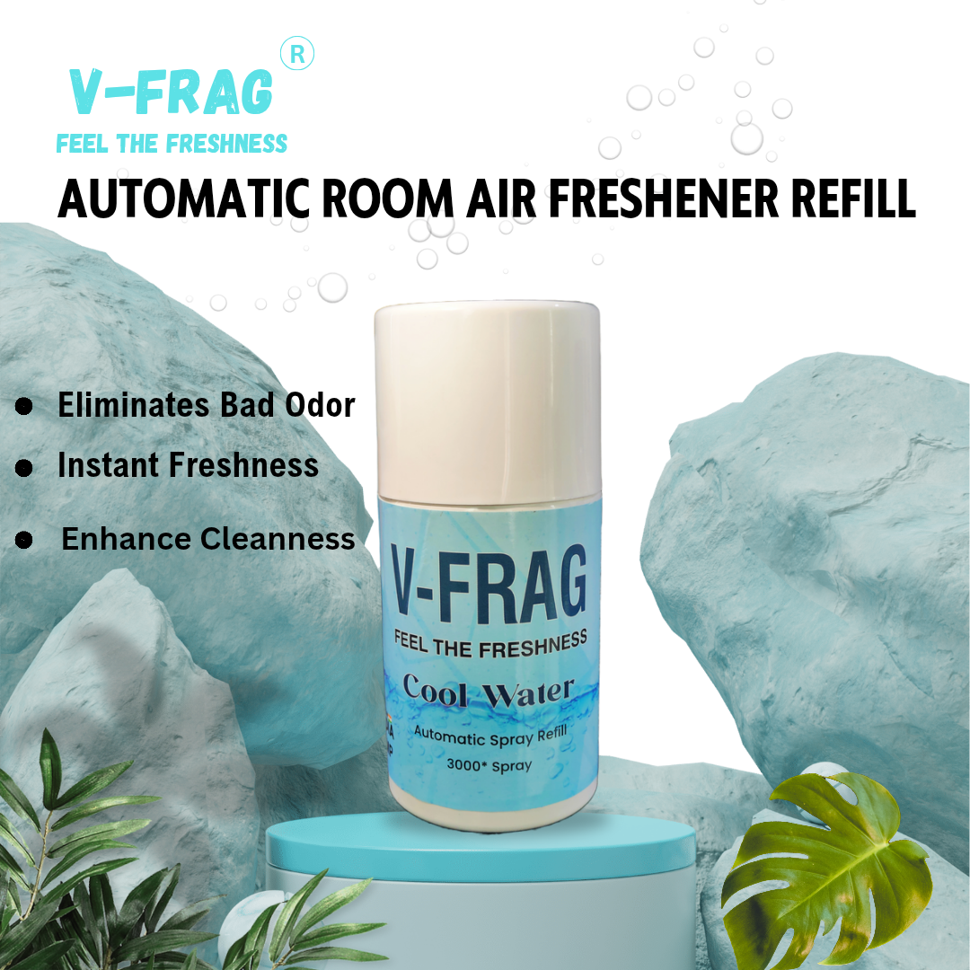 V-FRAG AQUA COOL WATER Room Freshener  Spray Automatic Refill/Air Freshener refill - 250 ML - Fits all Machines using 250 ML / 300 ML bottles.(PACK-2)