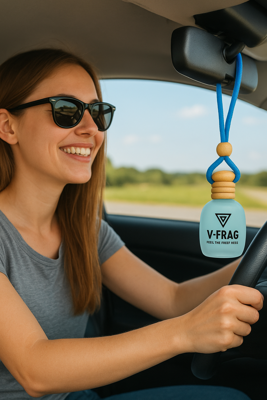 V-FRAG® Premium Car Air Freshener – Long-Lasting "BLUE WATER"  Scent, Luxury Hanging Diffuser for Car & Home