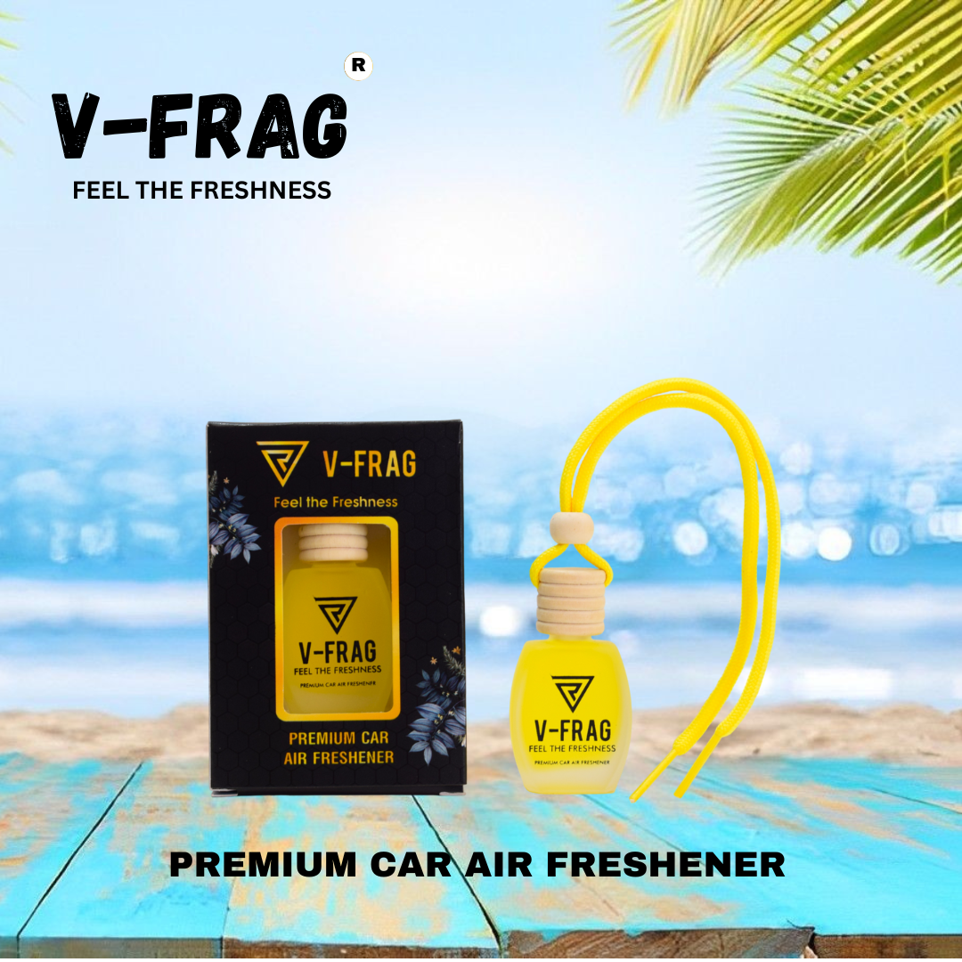 V-FRAG® Premium Car Air Freshener – Long-Lasting BLUE WATER Scent, Luxury Hanging Diffuser for Car & Home