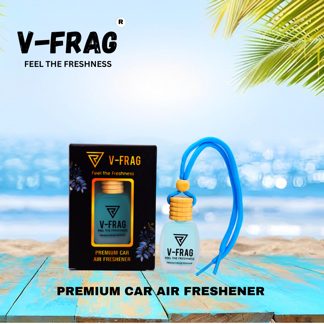 V-FRAG® Premium Car Air Freshener – Long-Lasting "BLUE WATER"  Scent, Luxury Hanging Diffuser for Car & Home