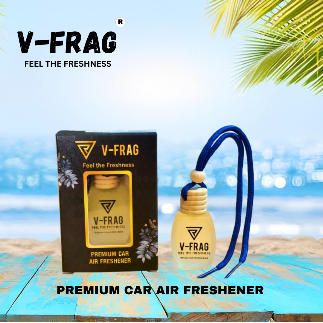 V-FRAG® Premium Car Air Freshener – Long-Lasting " BLACK ICE "  Scent, Luxury Hanging Diffuser for Car & Home