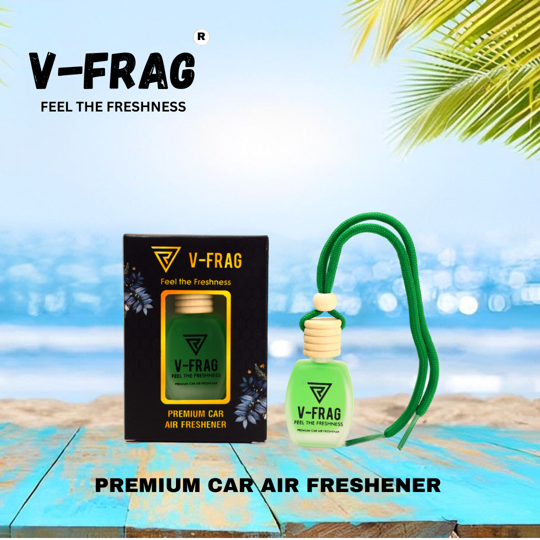 V-FRAG® Premium Car Air Freshener – Long-Lasting BLACK CRYSTAL, Luxury Hanging Diffuser for Car & Home